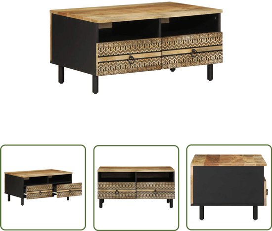 Salontafel 100x55x40 cm ruw mangohout kopen Salontafel 100x55x40 cm ruw mangohout kopen