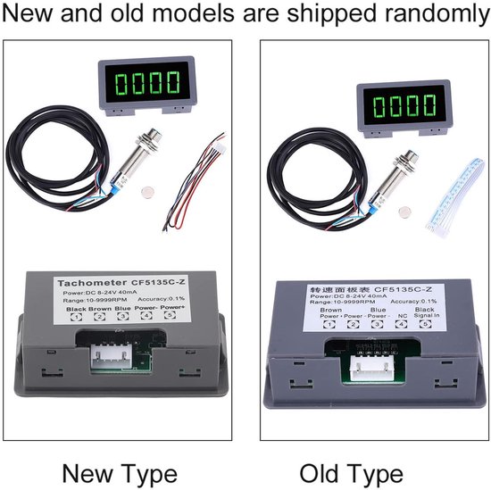 Anemometro Grün 4 Digit LED Motor Tachometer RPM T... - Viceal