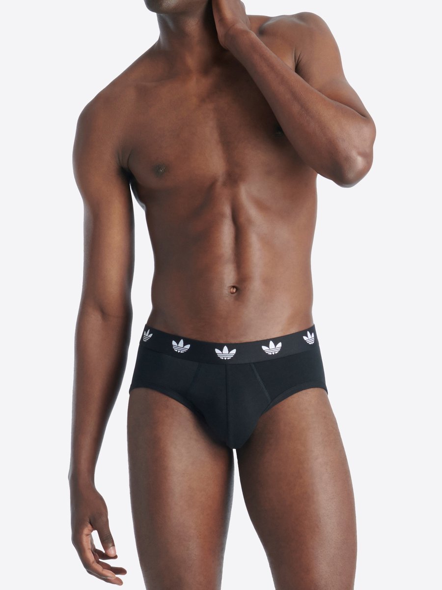 adidas Originals 3PK Brief - Comfort Flex Cotton - Onderbroek Mannen - zwart/wit/grijs gemêleerd