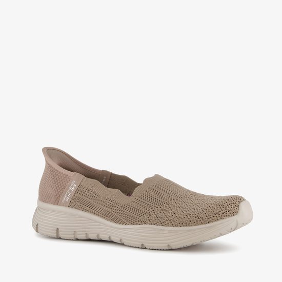 Skechers Slip-ins : Mocassins femme Seager beiges - Pointure 40 - Confort Extra - Mousse à mémoire de forme