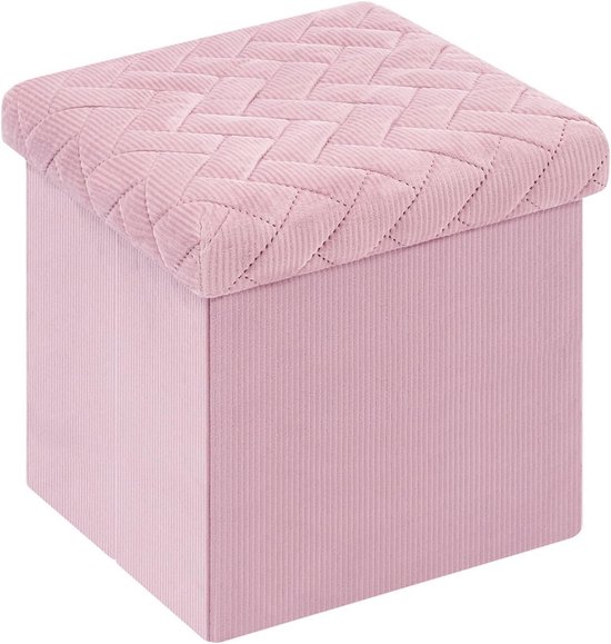 Opvouwbare speelgoedkast en voetenbank voor kinderen - Roze 32x32x32cm