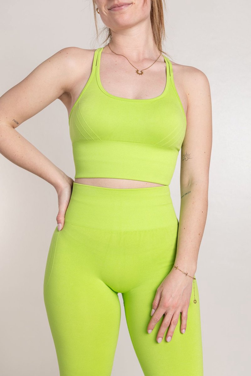 Empire Embodied Venus Sportbeha Dames - Sport BH voor Yoga en Fitness - Medium Ondersteuning - Gerecycled Materiaal - Lichtgroen White Grape - Maat S