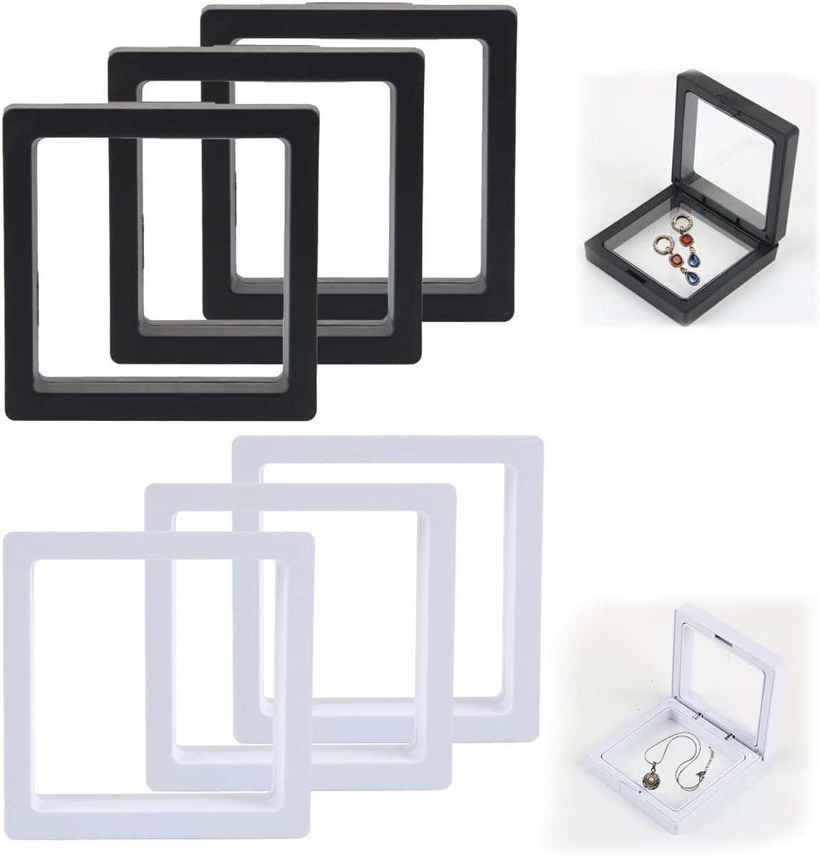 2D Floating Display Box voor Sieraden en Medailles - Transparant, Stijlvol en Ruimtebesparend