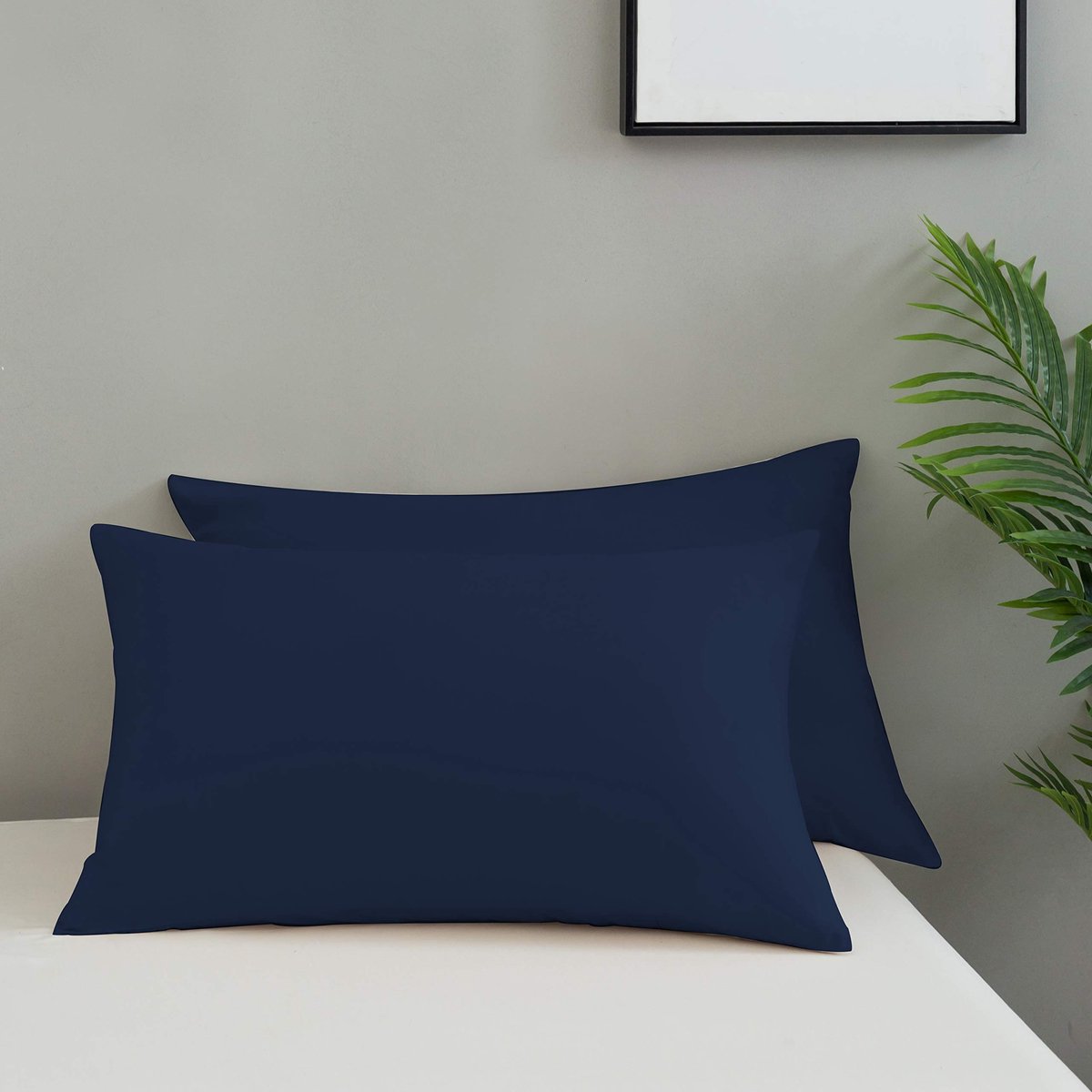 Ibenzoa Kussenslopen Set van 2, Luxe en Comfortabele Sloop van Microvezel met Ritssluiting, Donkerblauw, 50 x 75 cm