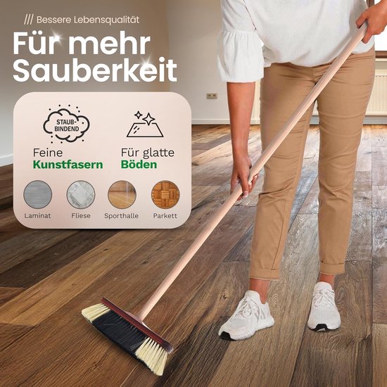 Novaliv Kamerbezem Met Steel, Fijne Kunstborstels, Zachte Borstelharen Dicht Bezet Kastbezem Houten Bezem Telescoopsteel Kunstmatige Pp Voor Laminaat En Parket 662467844 Novaliv Kamerbezem Met Steel, Fijne Kunstborstels, Zachte Borstelharen Dicht Bezet Kastbezem Houten Bezem Telescoopsteel Kunstmatige Pp Voor Laminaat En Parket 662467844