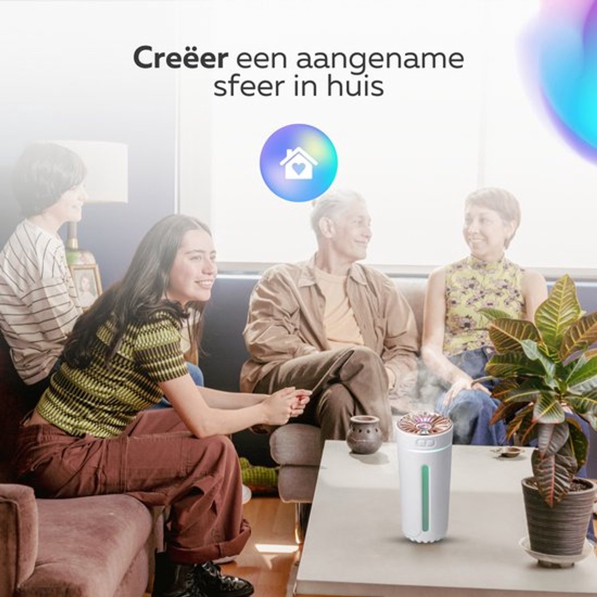 COCHO® Aroma Diffuser Draadloos 300ML - USB Humidifier - Luchtbevochtiger Met ultrasone - Roze met led-verlichting - Voor kantoor, thuis, in de auto — cadeau in Wonen & Interieur - foto 3