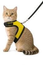 Zootic kattentuigje met looplijn - Kattenharnas geel maat L - Halsomvang 24-33cm & Borstomvang 36-41cm