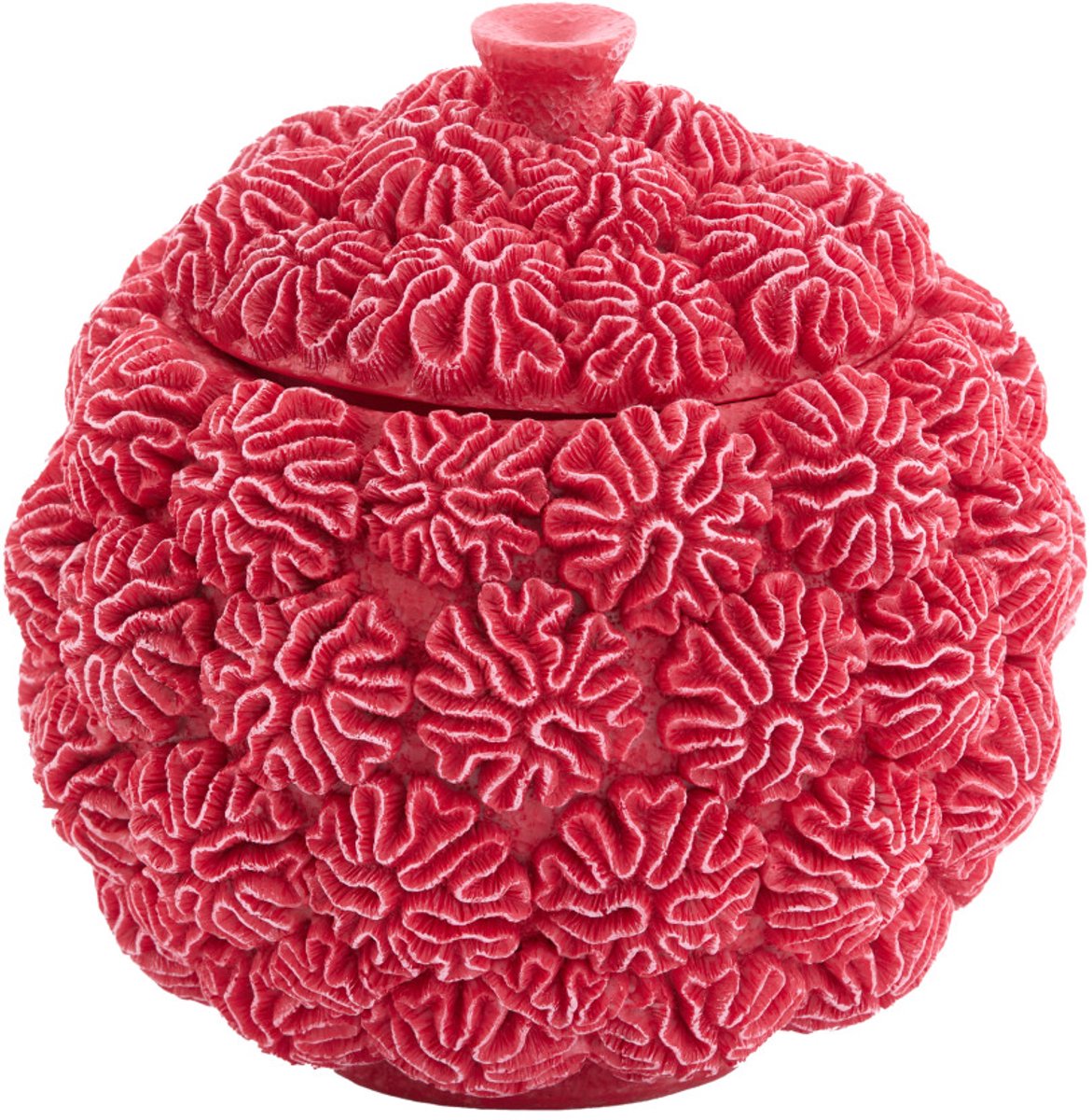 Deco box+deksel CORAL - Ø17x16cm - Rood