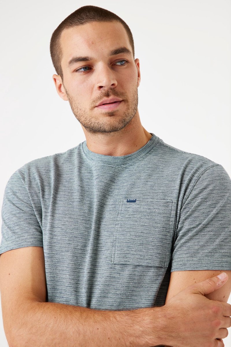GARCIA Heren Effen T-shirt Groen Korte mouw