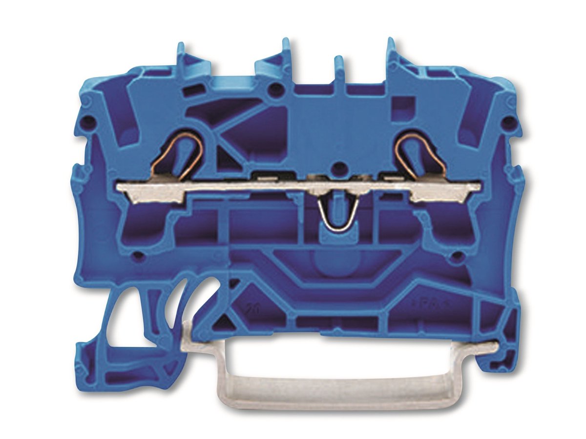Wago TOPJOB® S 2-draads rijgklem; 2,5 mm²; geschikt voor Ex e II en Ex e i-toepassingen; Markering aan zijkant en in het midden; voor draagrail 35 x 15 en 35 x 7,5; Push-in CAGE CLAMP®; 2,50 mm²; blauw