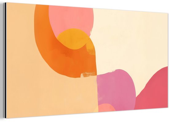 Aluminium schilderij 120x60 cm - Wanddecoratie metaal - Vormen - Abstract - Kleurrijk - Metalen muurdecoratie woonkamer - Decoratie industrieel - Foto op dibond - Industriële accessoires slaapkamer