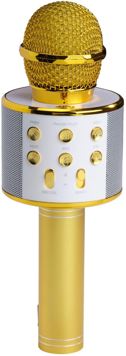 Denver Karaoke Microfoon - Bluetooth - Karaoke - Ingebouwde Speaker - AUX - MicroSD - KMS20GO - Goud — afbeelding 12