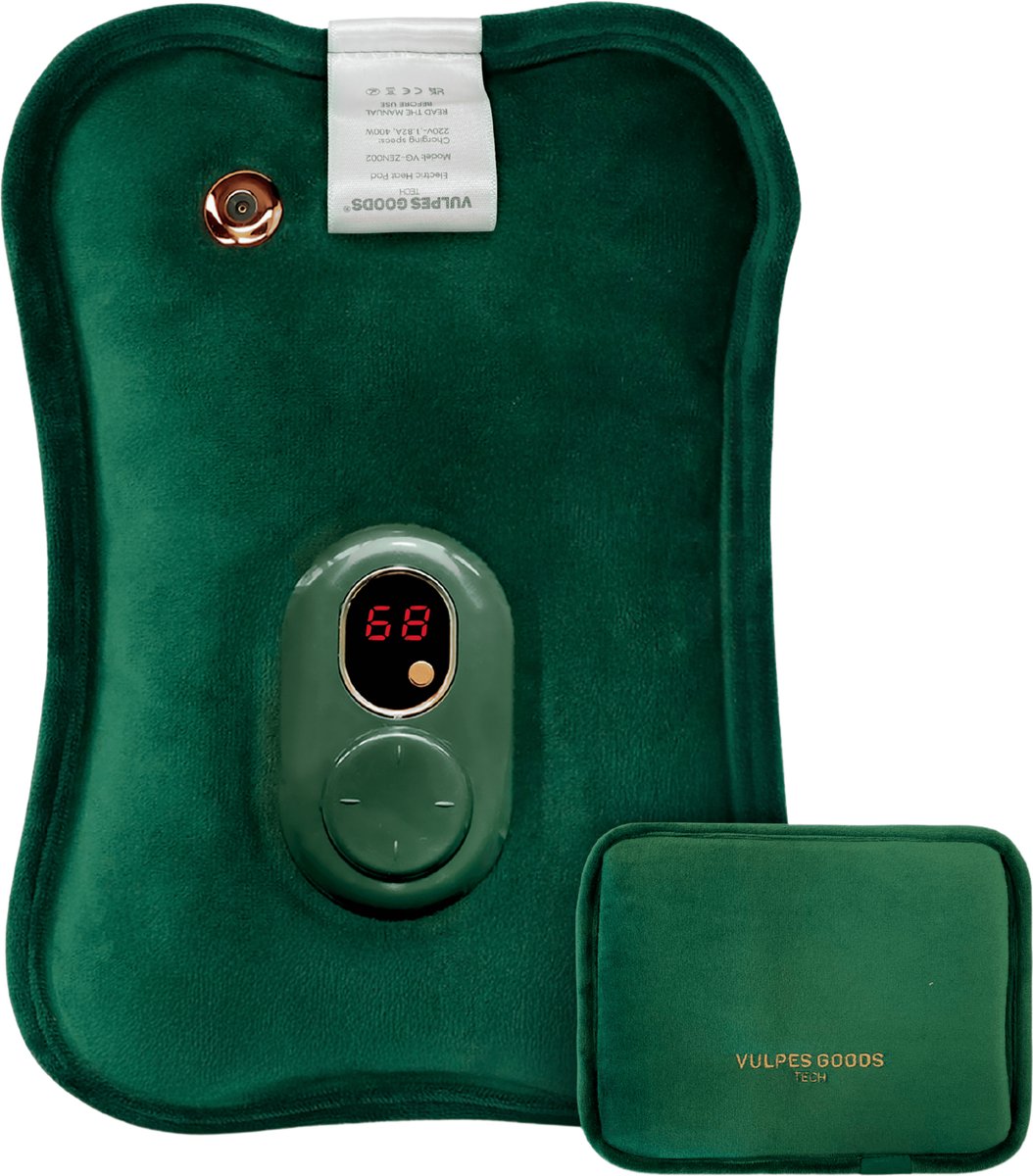 Goedkoopste Vulpes Goods® - Elektrische kruik - Zacht flanel - Oplaadbare Warmwaterkruik - Baby kruik - Warmtekruik - Warmtekussen - Incl. Handwarmer - Digitaal Display - Ideaal bij menstruatieklachten - PRO Versie