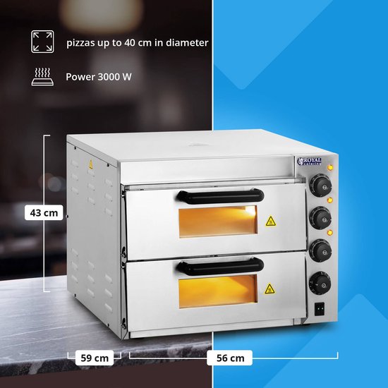 Pizzaoven - roestvrijstalen pizzamaker op hoge temperatuur - Royal Catering — afbeelding 4