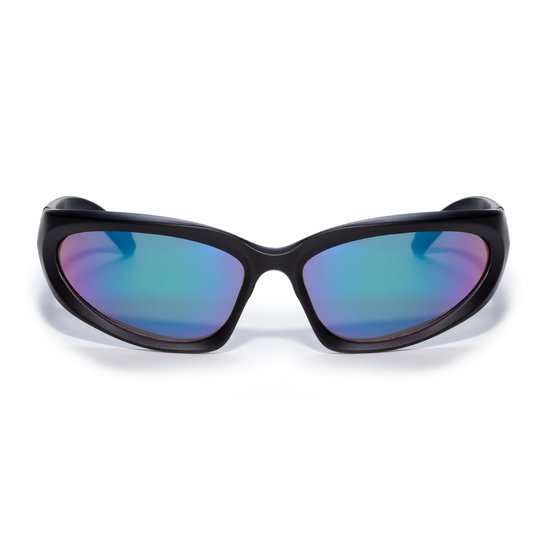Zonnebril - Zonnebrillen - Festival bril - Rave bril - Glasses - Sportief model - Zwart - Blauw/paarse glazen van Merkloos — afbeelding 2