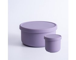 trus. - set van 2 siliconen bakjes - to go lunchbox - Lila - vershoudbakjes - anti lek