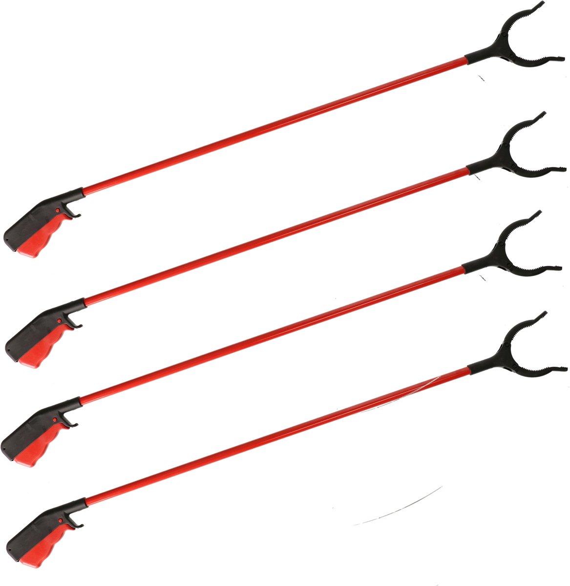 Goedkoopste Afvalgrijper/vuilnisgrijper met lange steel - 4x stuks - 83 cm - zonder te bukken - oppaktang