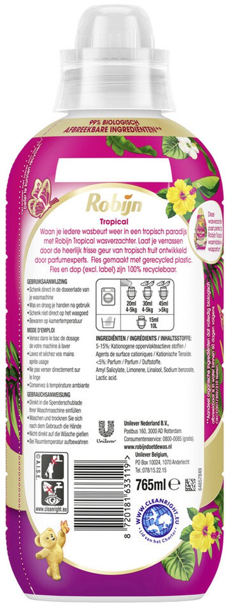 Goedkoopste Robijn Wasverzachter Tropical 38 Wasbeurten 765 ml