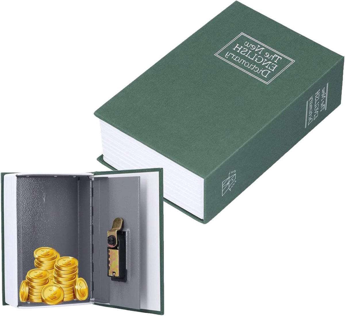 Veilig Combinatieslot Faux Boek Doos Verborgen Opbergdoos Draagbare Metalen Kluis voor Geld Besparen Thuis Woonkamer Kantoor