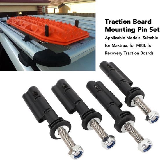 Kit de Broches de Montage pour Cartes de Récupération MaxTrax MKII, Jeu de Broches de Montage Verrouillables, Pistes de Récupération et Kit de Montage pour Cartes de Traction