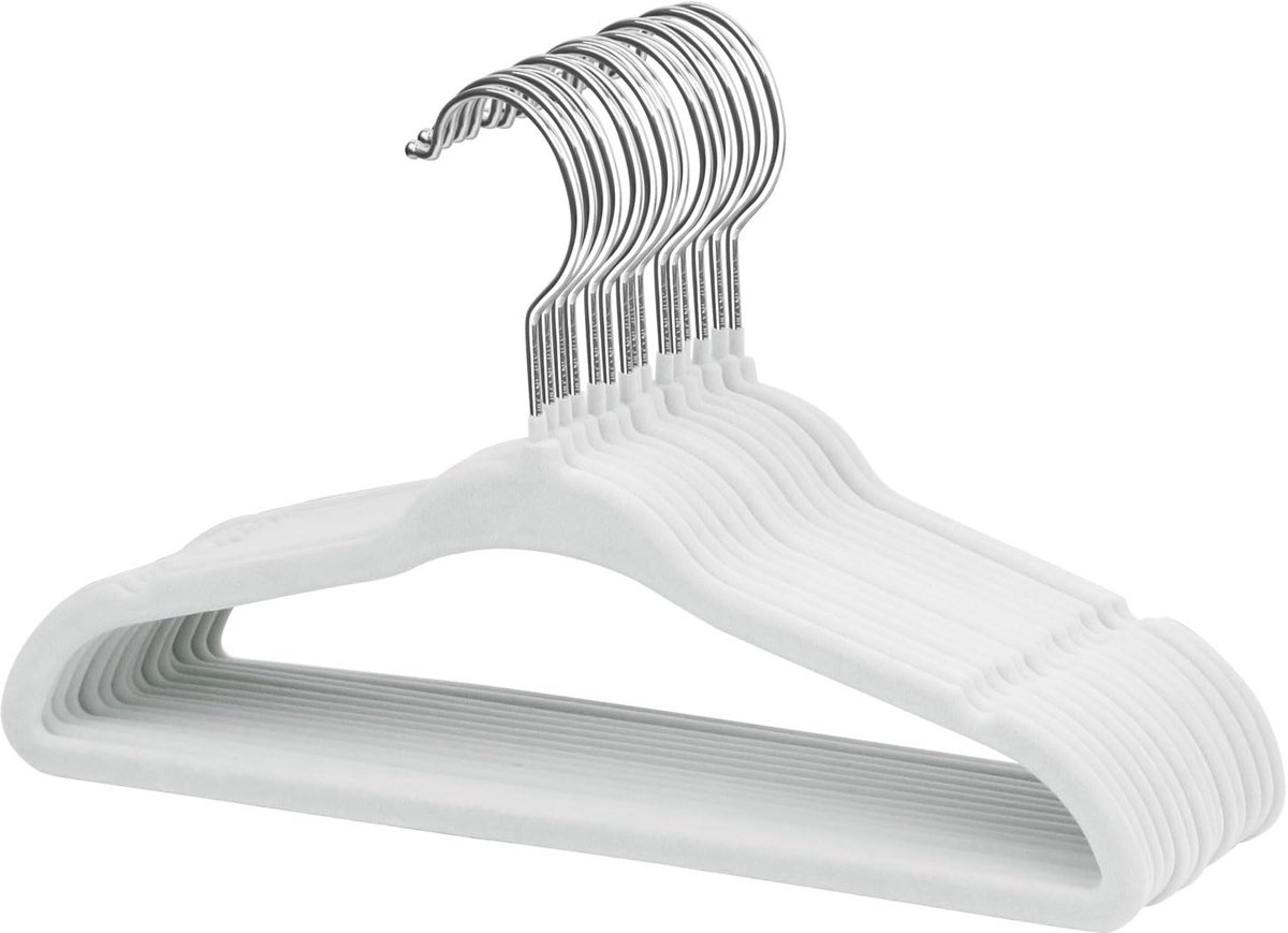 Ibenzoa® Draagbare Kleerhangers voor Kinderen - 15 Stuks, Wit, 27,8 cm, Antislip, 360 Draai
