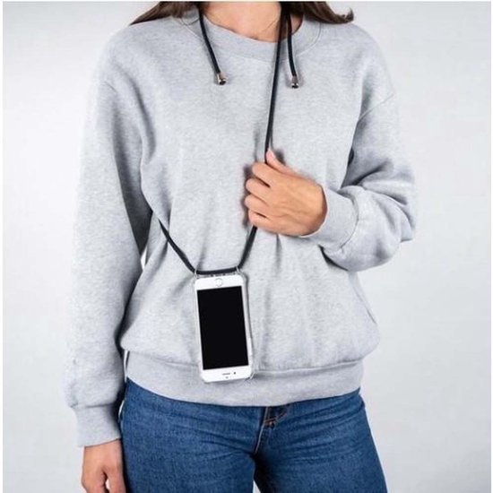 Coque Smartphonica pour Motorola Edge 2024 avec cordon et bumper – Coque avec cordon – Coque arrière en TPU antichoc avec cordon – Transparente – Compatible avec Motorola Edge 2024