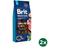 2x15 kg Brit premium by nature sensitive lamb hondenvoer