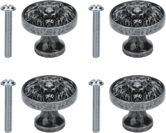 2 stuks zinklegering lederen kast handgrepen kledingkast keukenkast vintage zwart bruin meubelhandvat dressoir knoppen (kleur: zwart 96 mm