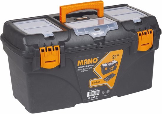 POSSO T400 Große Werkzeugbox - Schwarz/Gelb, für 70 Werkzeuge