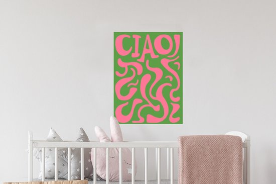 Stickers muraux - Film autocollant - Abstrait - Rose - Ciao - Formes - 30x40 cm - Film adhésif - Stickers muraux chambre enfant - Papier peint autocollant - Papier peint autocollant - Film autocollant