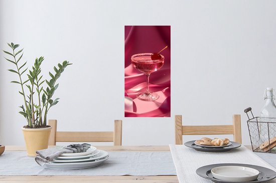 Muurstickers - Sticker Folie - Cocktail - Pink - Luxe - 20x40 cm - Plakfolie - Muurstickers Kinderkamer - Zelfklevend Behang - Zelfklevend behangpapier - Stickerfolie