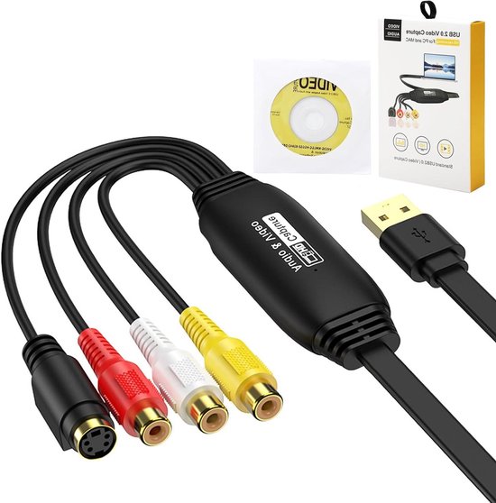 Video Capture Card, USB2.0 Interface UVC Capture Card Device Analog video HD Recorder Converter Video Grabber for Windows for Mac for Linux