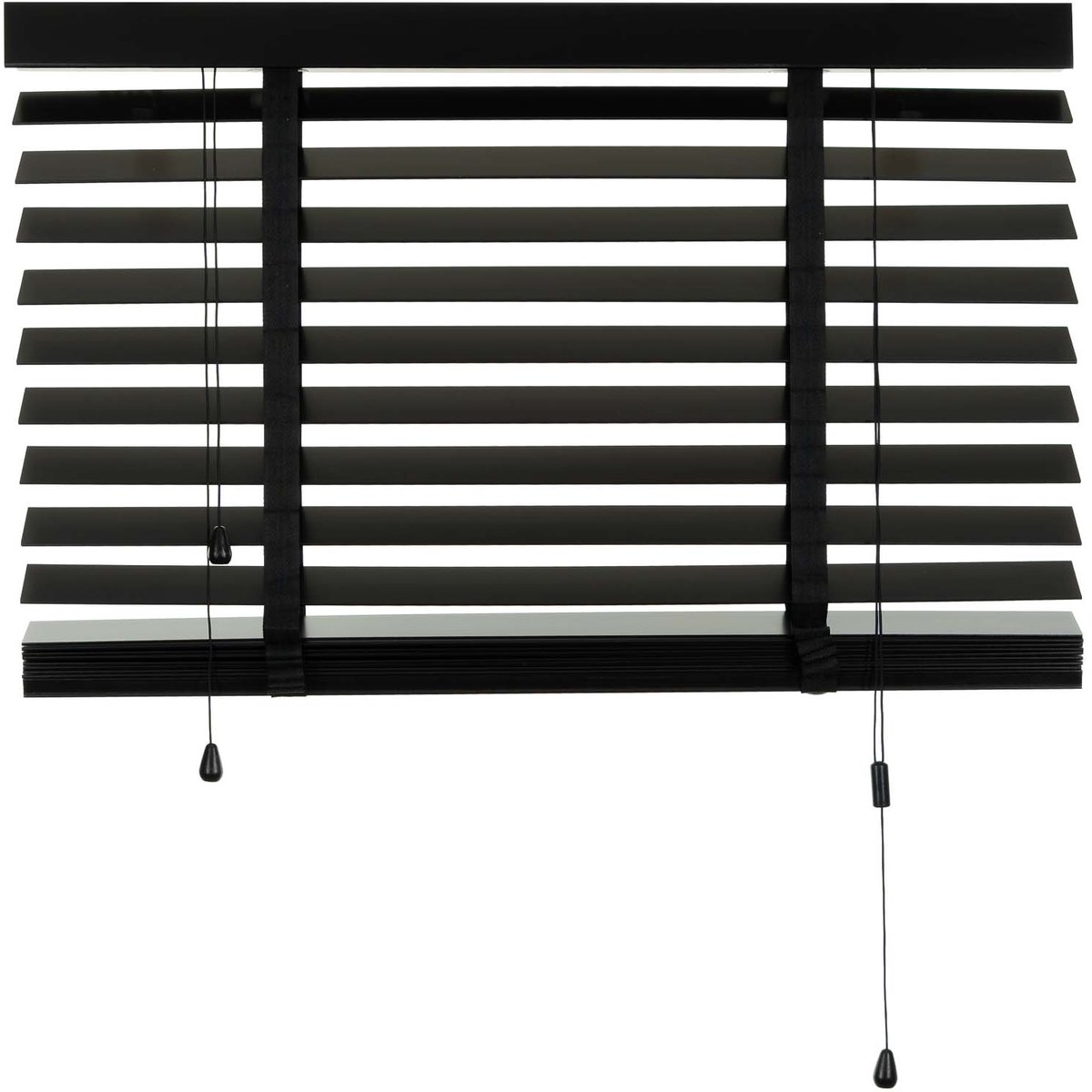 Dutchblinds® Houten Jaloezieën - 50mm - Zwart - 260 x 250 cm - Breedtematen van 40 t/m 300 cm – foto 3