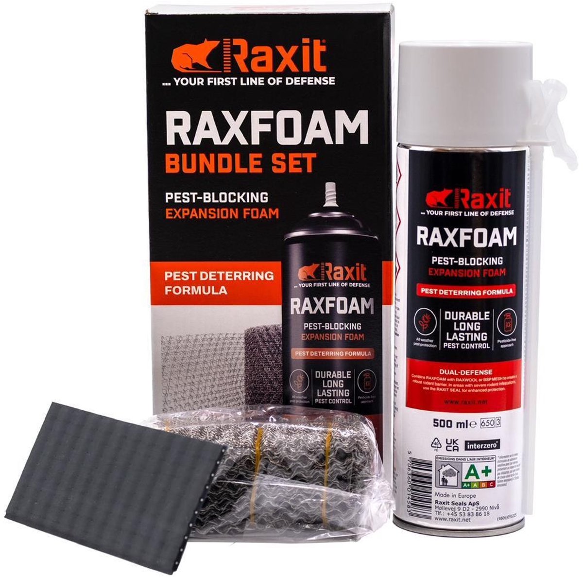 Raxit RAXFOAM 500ml Bundle Set - Purschuim tegen Ratten en Muizen - Muizengaas