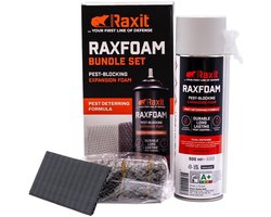 Raxit RAXFOAM 500ml Bundle Set - Purschuim tegen Ratten en Muizen - Muizengaas