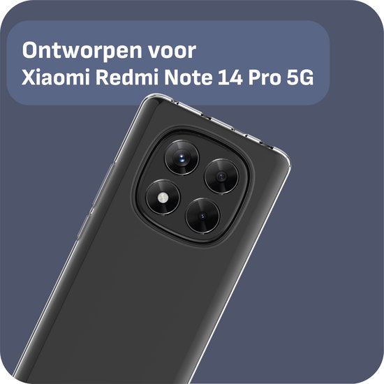 Doorzichtige TPU hoes om de achterkant met vier camera's van de Xiaomi Redmi Note 14 Pro 5G.