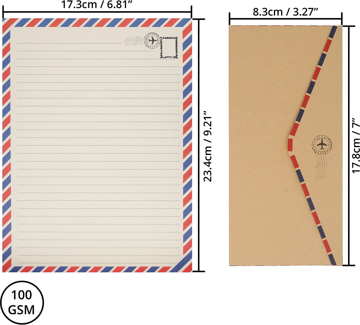 Belle Vous Papier Lettre avec Enveloppes (72 Pièces) - 48 Feuilles de