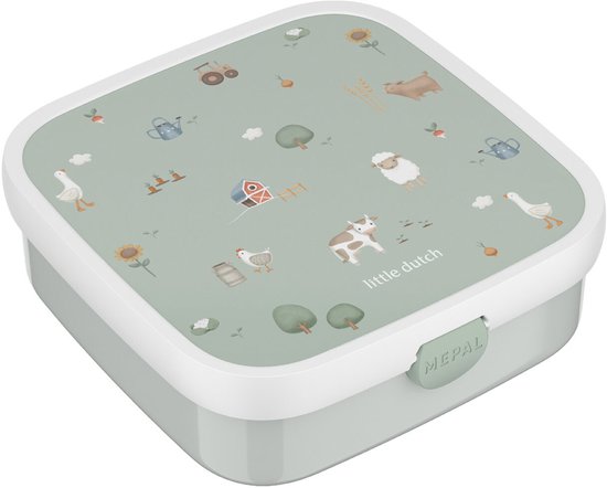 Mepal Bento Lunch Box Grand Campus Little Dutch - 2x 200 + 1250 ml - Comprend 2 boîtes bento amovibles et étanches et une fourchette - Little Farm