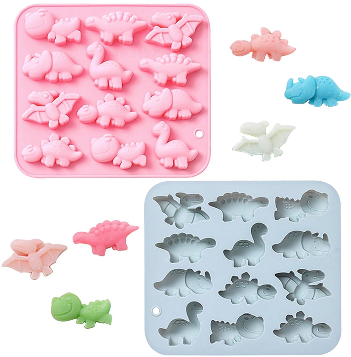 Ibenzoa® Creatieve Siliconen Dinosaurus Chocolade- en Snoepvormen Set voor Bakplezier