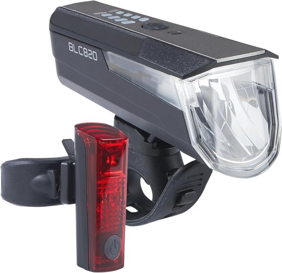 Led-fietsverlichtingsset StVZO - Fietslampenset - Voorlicht En Achterlicht Goedgekeurd Volgens Stvzo Snelbevestiging Bevestigingsclip Fietslamp Fietslamp Fietsverlichting