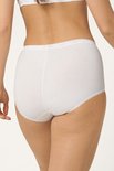 Achterkant van een witte gestreepte maxi slip.