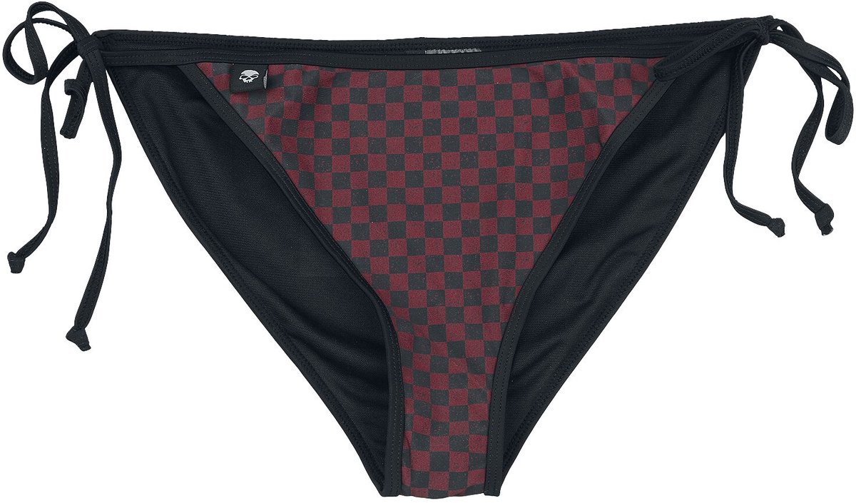 R.E.D. Rock-Engineered Design Zwart en rood bikinibroekje met schaakbordpatroon - Dames - XXL