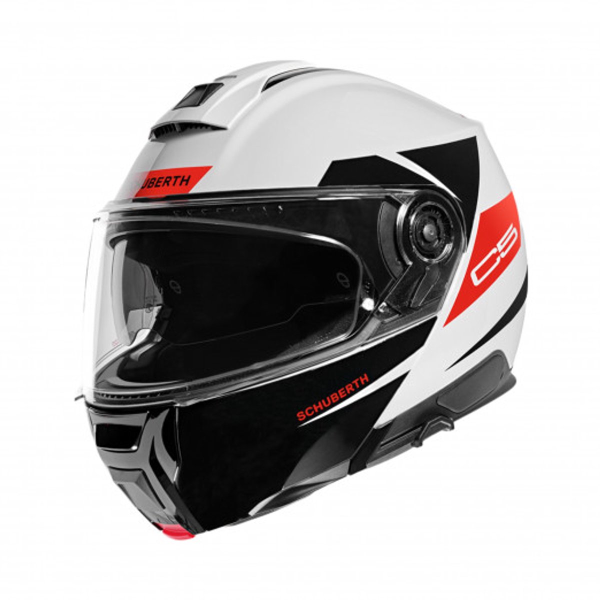Schuberth C5 Eclipse Wit Rood Systeemhelm - Helm