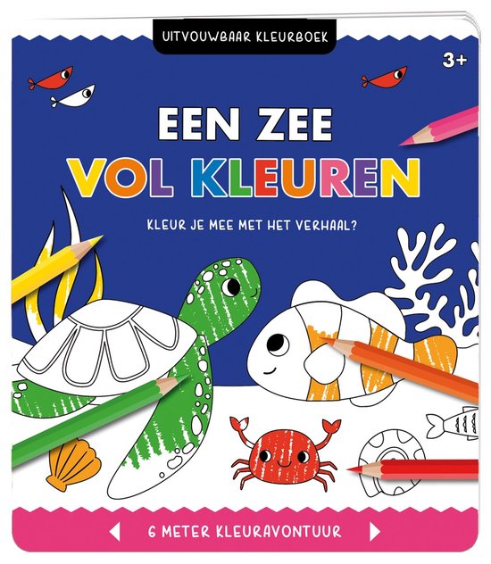 Uitvouwbaar kleurboek - Een zee vol kleuren - cover