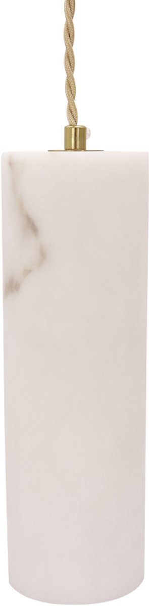 Olucia - MARILOU - Hanglamp - Wit / Messing - Vorm: Rechthoek