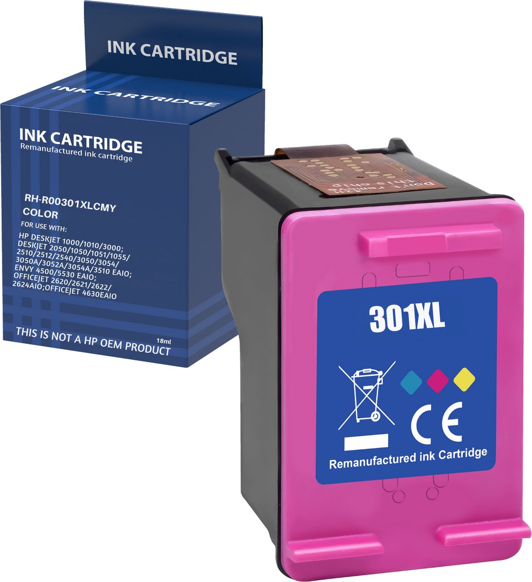 Inktcartridge geschikt voor HP 301XL kleurcompatibel HP Envy 4500 5530 DeskJet 1000 1050 1510 2050 2540 3050 OfficeJet 2600 4630