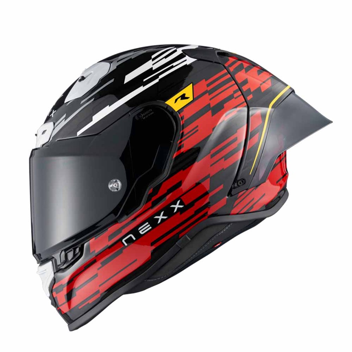 Nexx X.R3R Glitch Racer Rood Wit Integraalhelm - Maat L - Helm