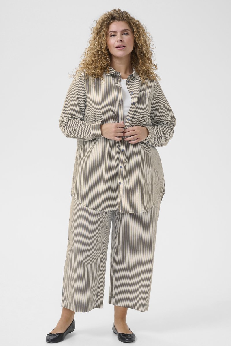 Kaffe Curve blouse oprolmouw streep