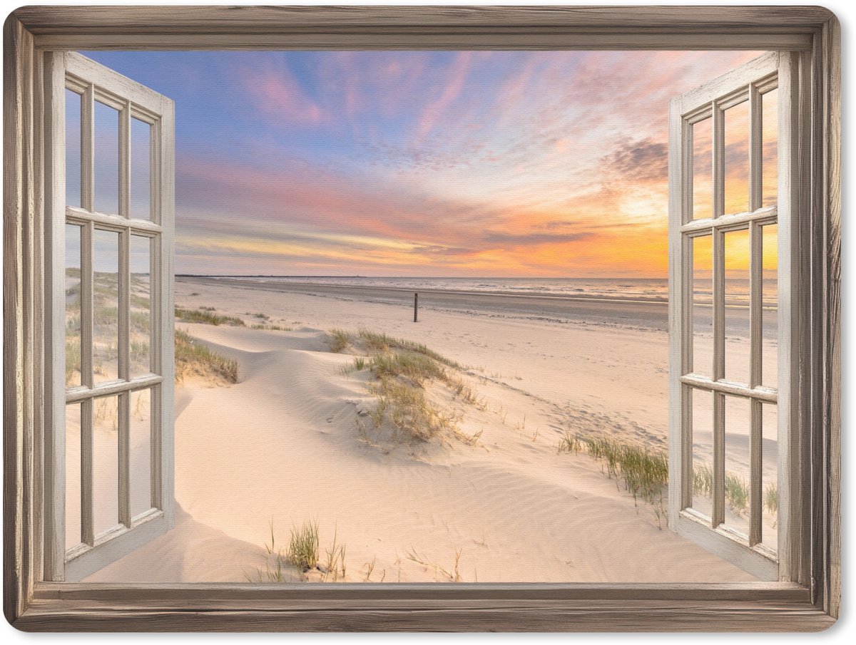 Muismat 23x19 cm - Mousepad Doorkijk - Strand - Duinen - Natuur - Landschap - Muismatten