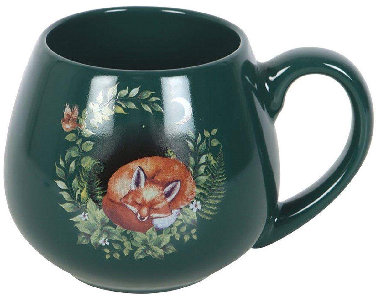 Something Different - Green Sleeping Fox Rounded Mok/beker - Groen